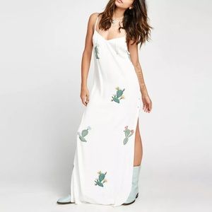 Wildfox Cactus Flower Spaghetti Strap Maxi Dress